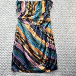 The Limited Strapless Dress Colorful Abstract Print Party Cocktail Dress‎
